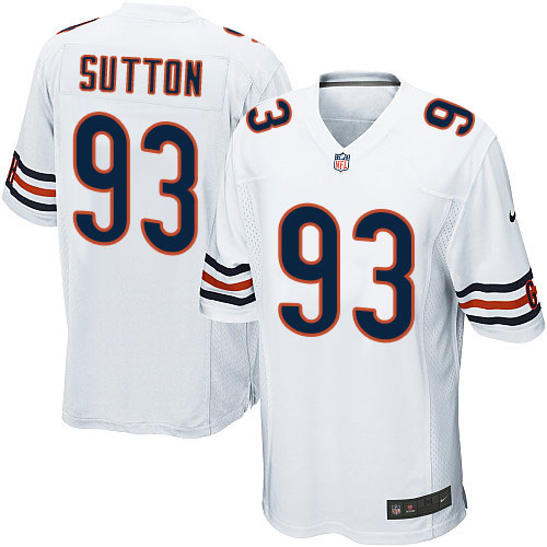 Men's Game Will Sutton Nike Jersey White Road - #93 NFL Chicago Bears